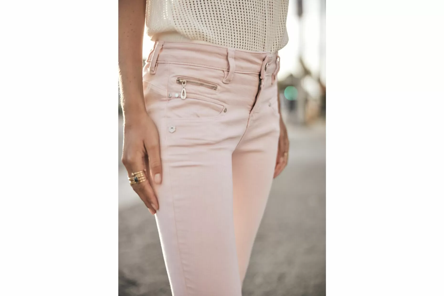 Freeman T Porter Alexa Cropped New Magic Color Colored Pants Woman, Parfait Pink Best