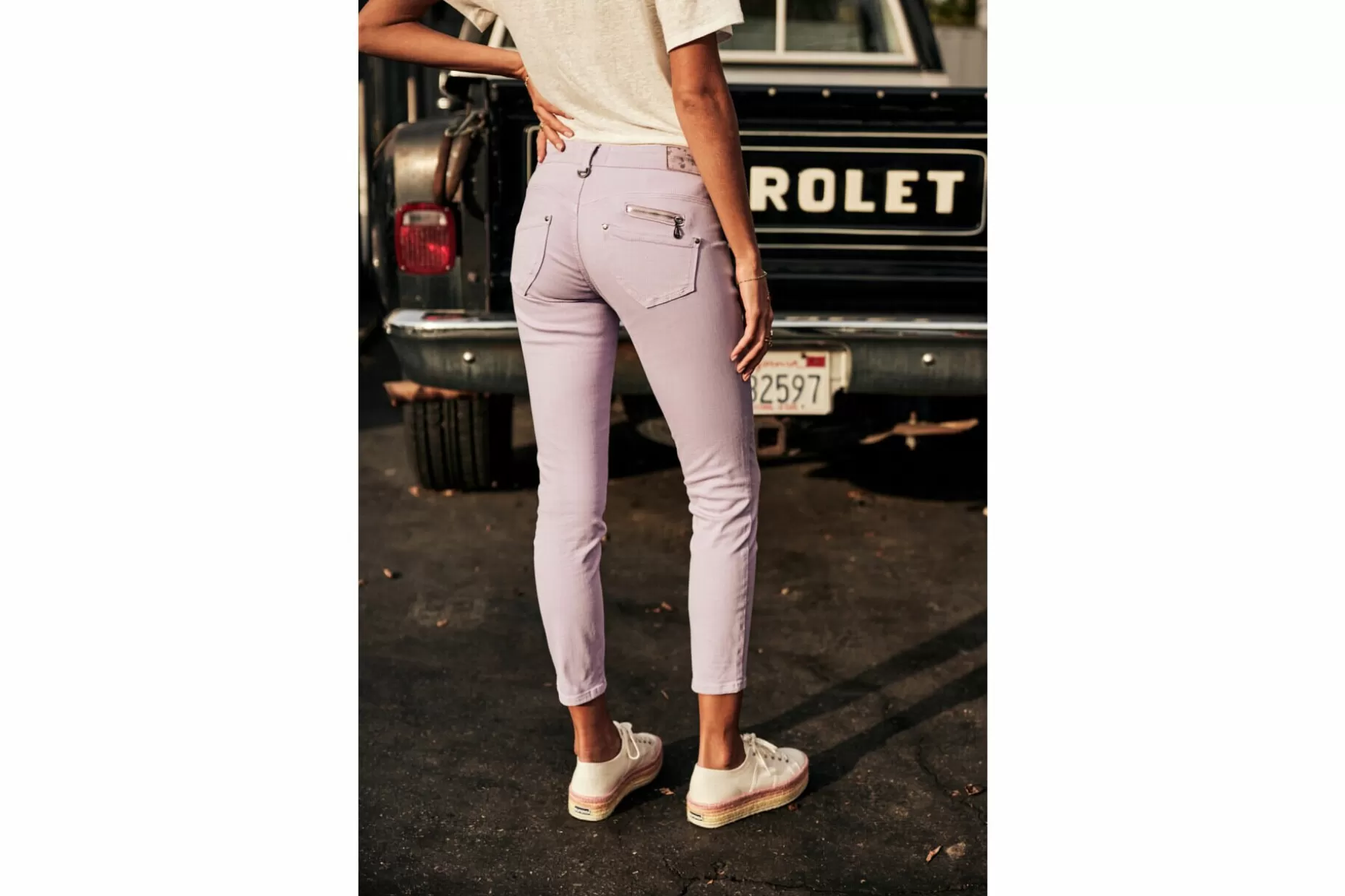 Freeman T Porter Alexa Cropped New Magic Color Colored Pants Woman, Purple Rose Best
