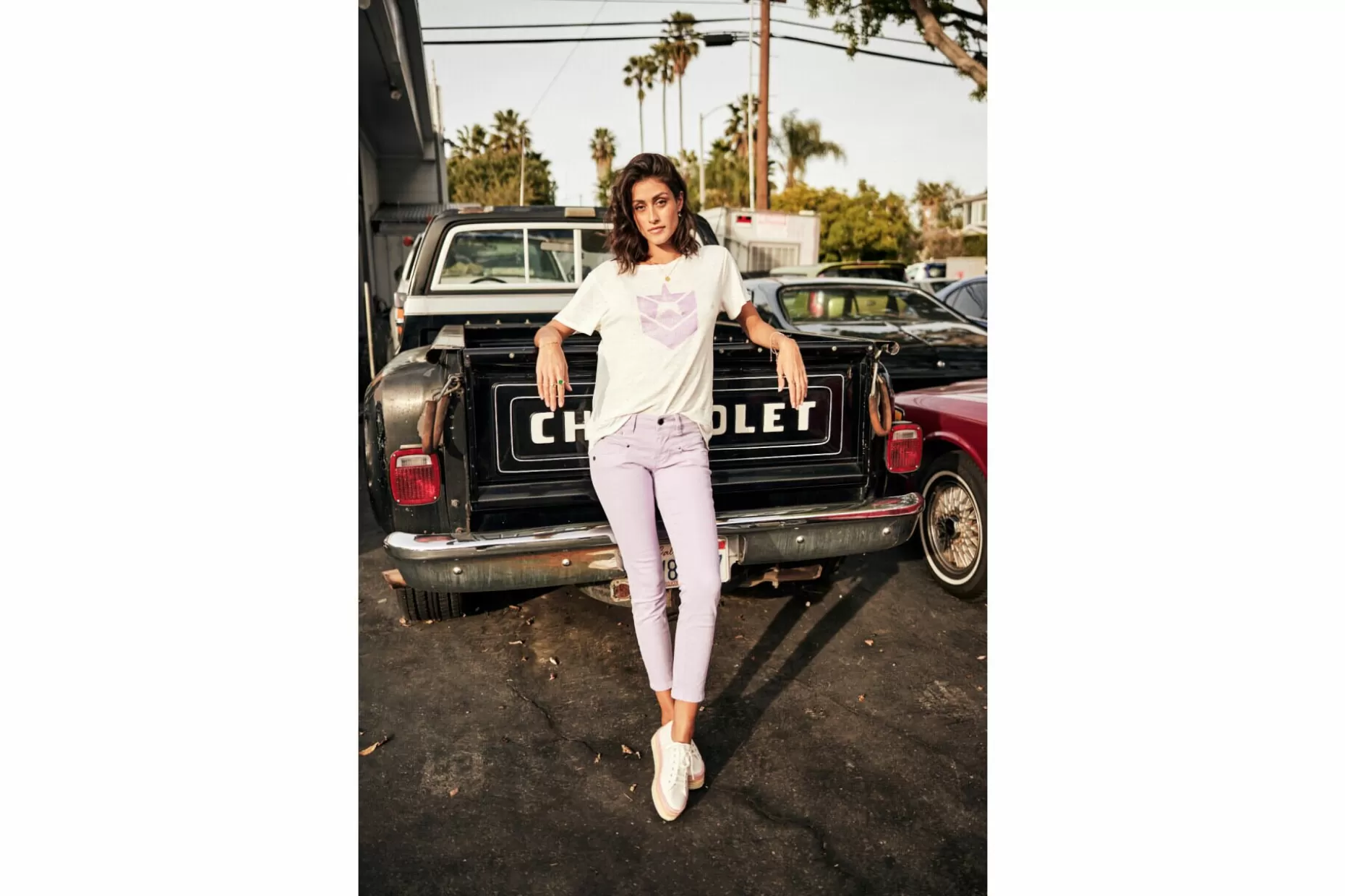 Freeman T Porter Alexa Cropped New Magic Color Colored Pants Woman, Purple Rose Best