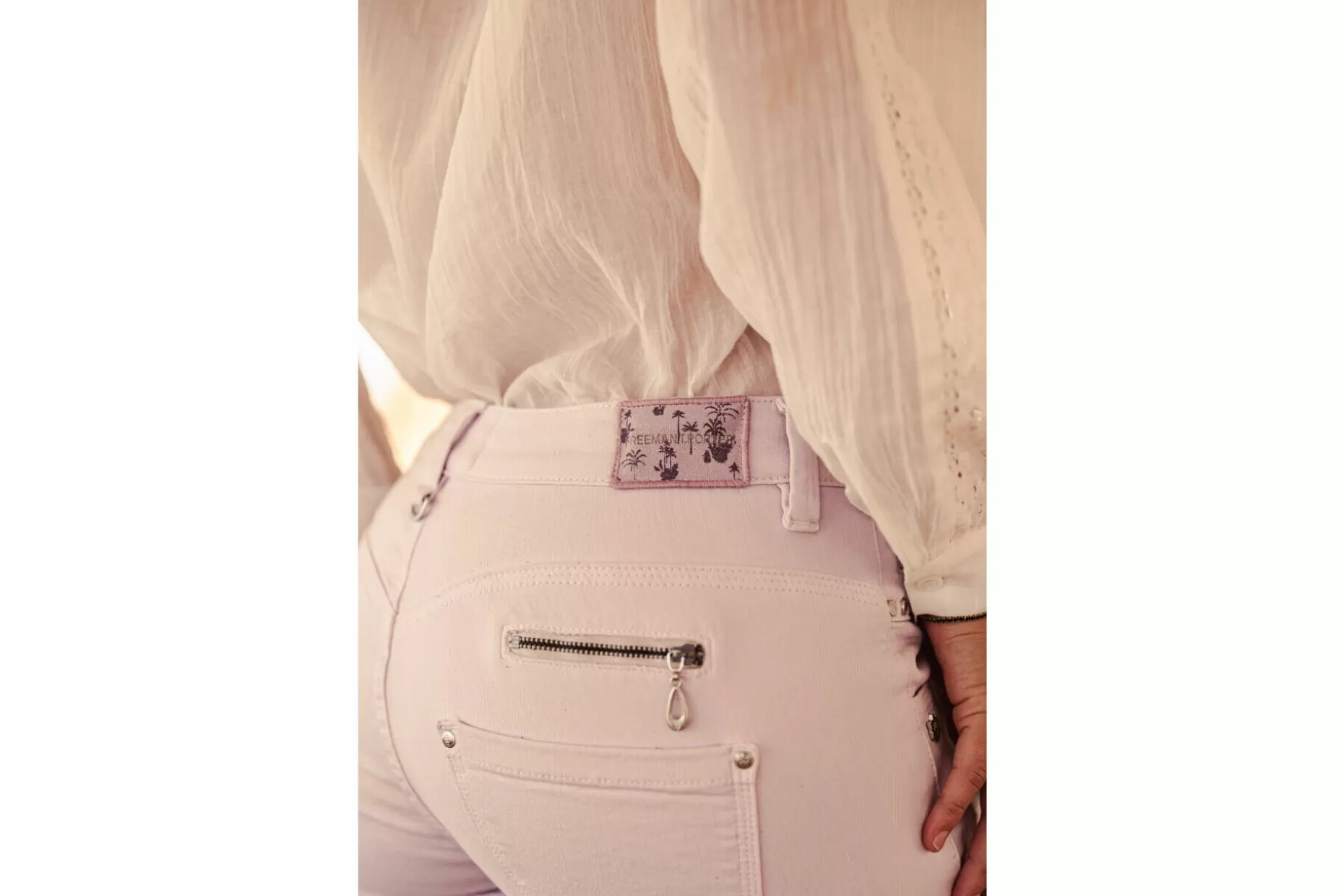 Freeman T Porter Alexa Cropped New Magic Color Colored Pants Woman, Pastel Lilac Fashion