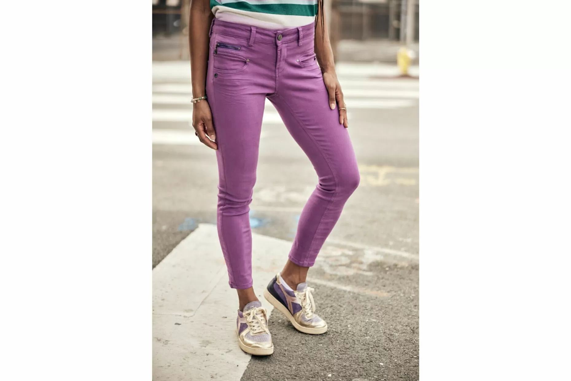 Freeman T Porter Alexa Cropped New Magic Color Colored Pants Woman, Dewberry Online