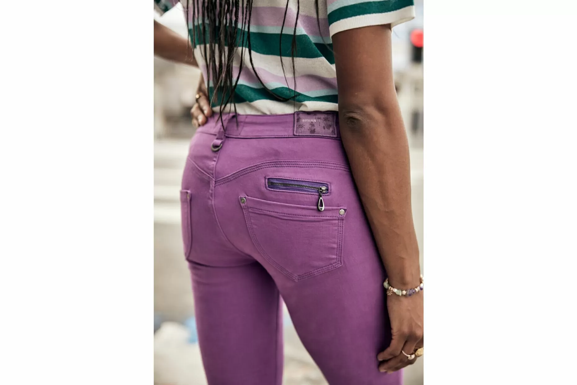 Freeman T Porter Alexa Cropped New Magic Color Colored Pants Woman, Dewberry Online