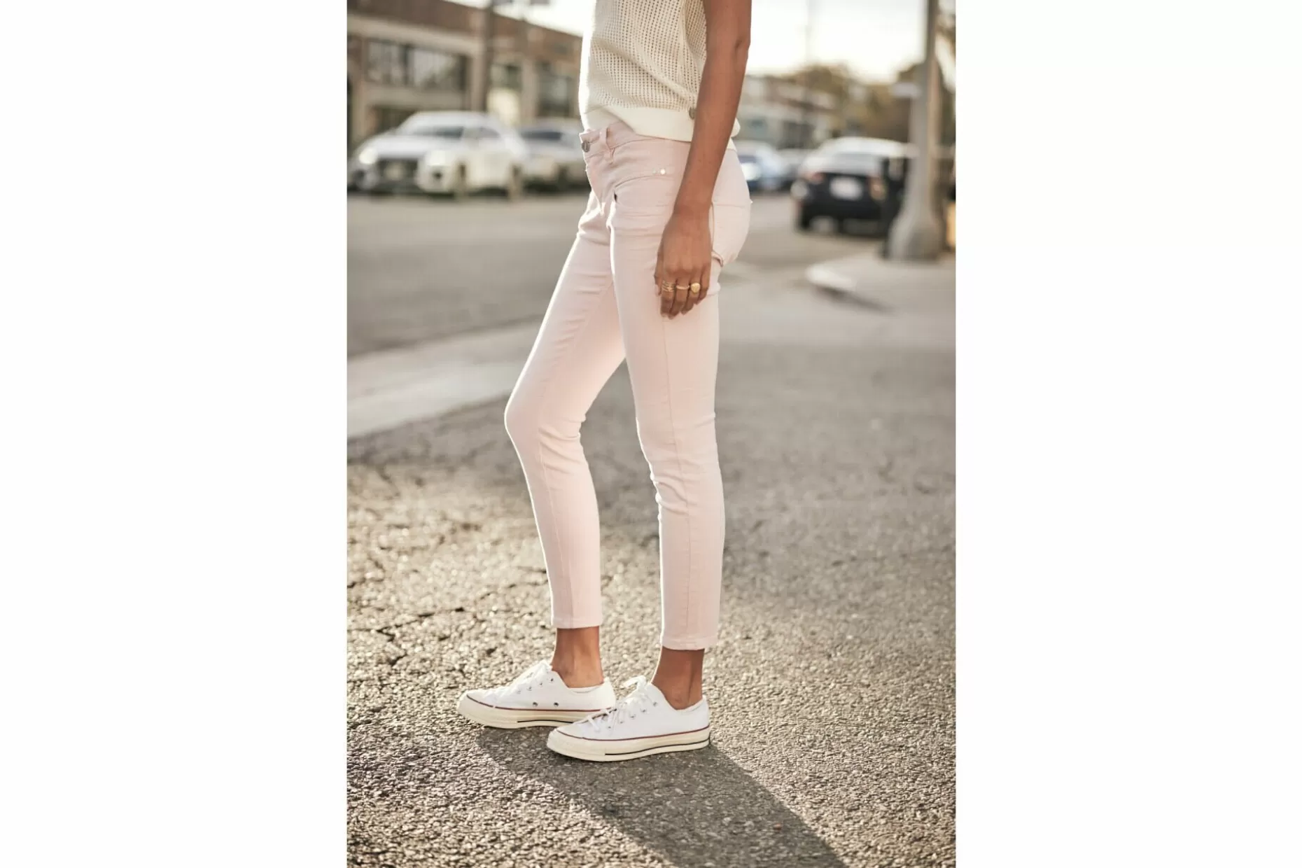 Freeman T Porter Alexa Cropped New Magic Color Colored Pants Woman, Parfait Pink Best