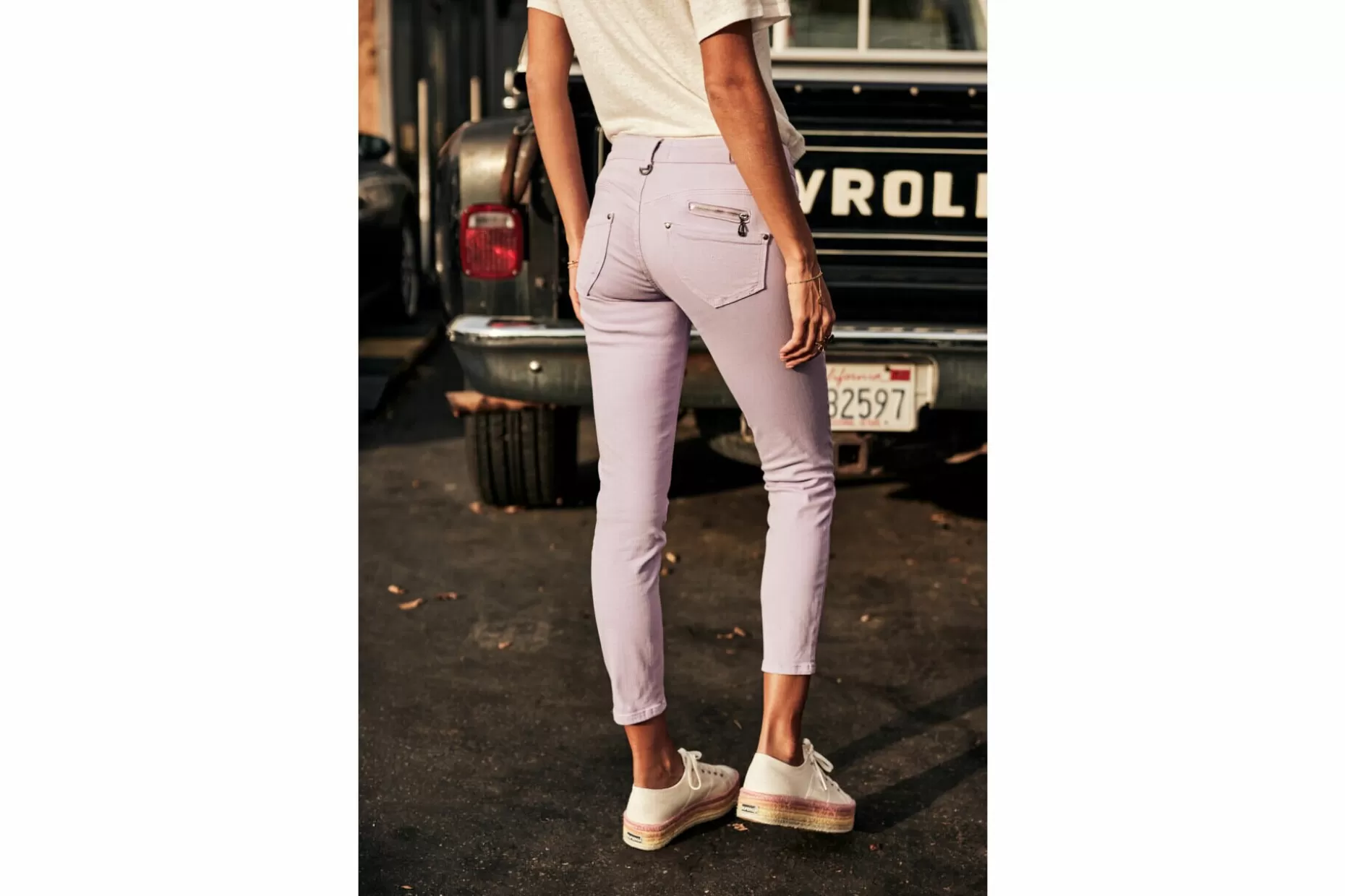 Freeman T Porter Alexa Cropped New Magic Color Colored Pants Woman, Purple Rose Best