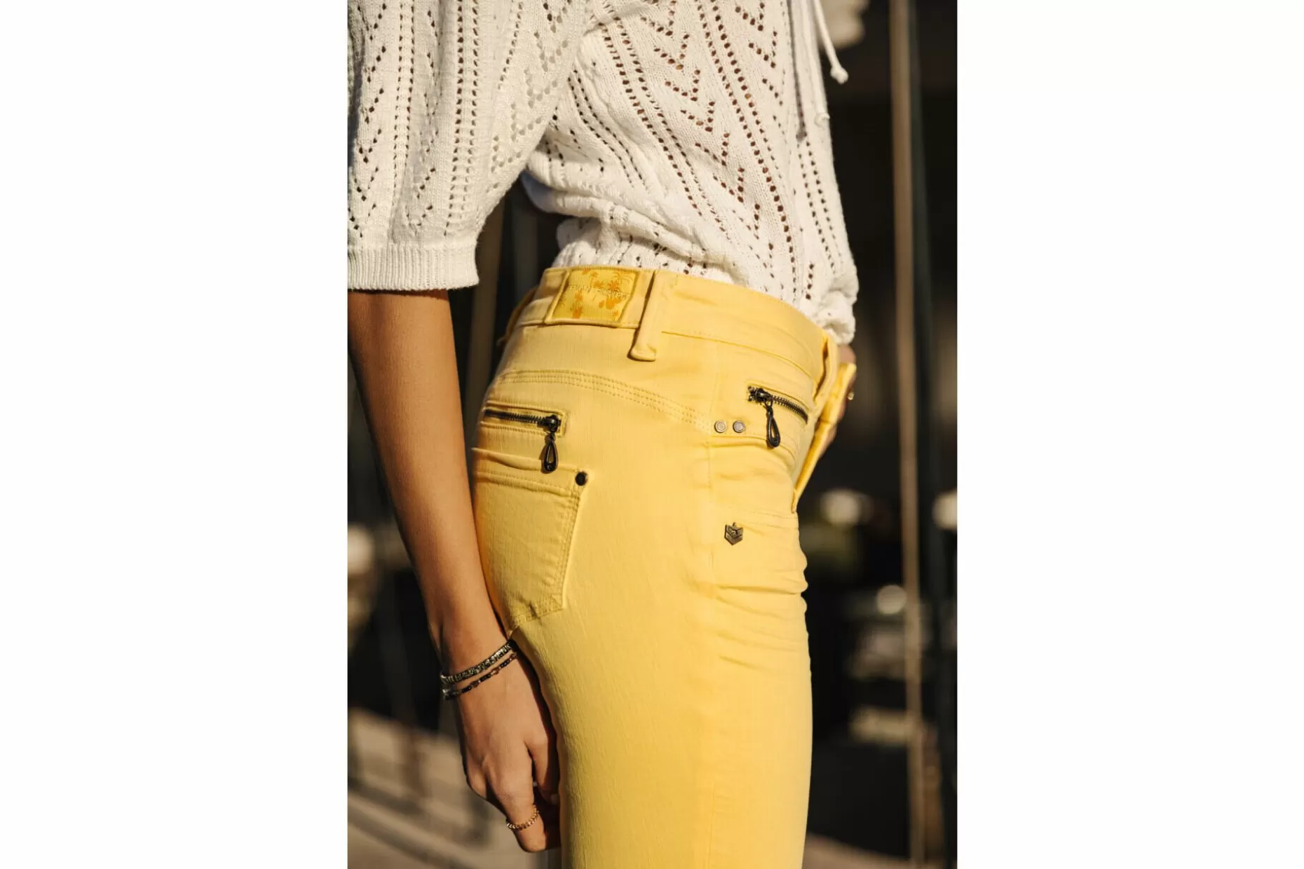 Freeman T Porter Alexa Cropped New Magic Color Colored Pants Woman, Banana Cream Hot
