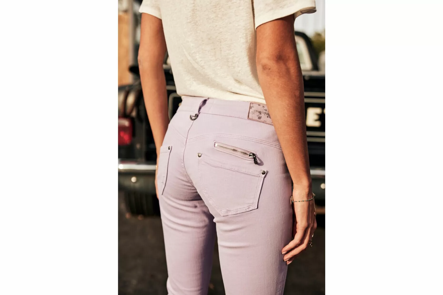 Freeman T Porter Alexa Cropped New Magic Color Colored Pants Woman, Purple Rose Best