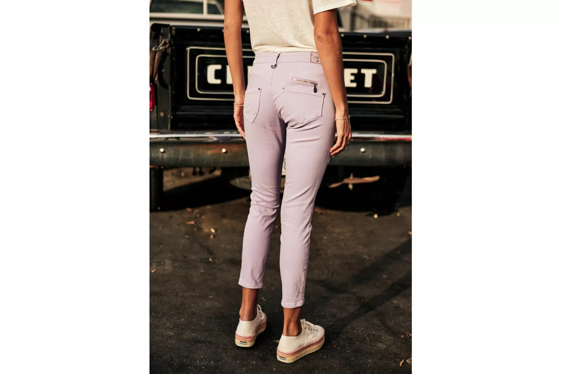 Freeman T Porter Alexa Cropped New Magic Color Colored Pants Woman, Purple Rose Best